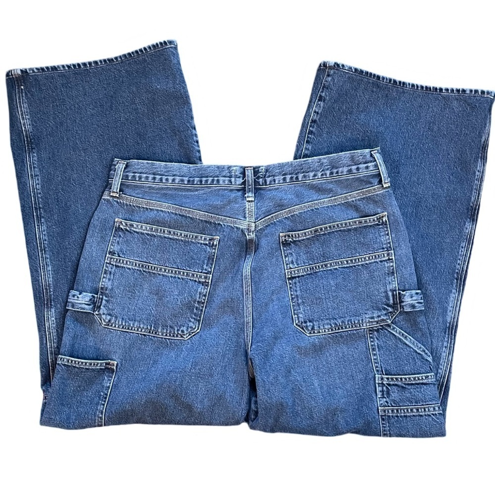 AGOLDE Magda Wide Leg Carpenter-Style Blue Denim Jeans Size 32 - Picture 6 of 10